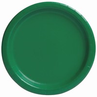 Talířky papírové, Smaragdově zelené 23 cm, 8 ks
