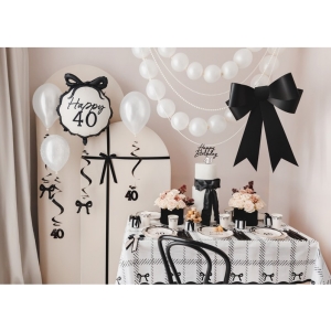 Papírové talířky Happy Birthday s mašličkou 24 cm 6 ks