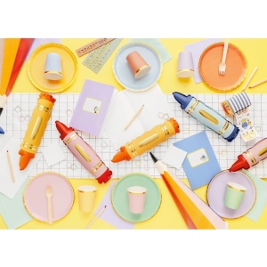 Kelímky pastelové se zlatým okrajem