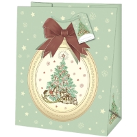 Taška dárková Maxi Vánoční obraz 33 x 26,7 x 13,7 cm