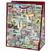Taška dárková Medium Poštovní známky 23 x 19 x 10,2 cm