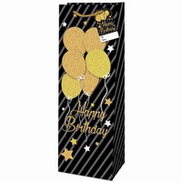 Taška dárková na láhev Zlaté narozeniny 36 x 12,6 x 8,9 cm