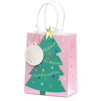 Taška dárková vánoční stromek 14 x 20,5 x 8 cm