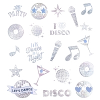 Tetování Disco stříbrné 21 ks