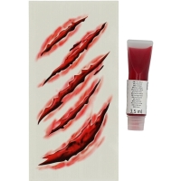 Tetování na obličej otevřených ran s krví