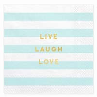 UBROUSKY YUMMY Live Laugh Love, světle modré, 33x33cm