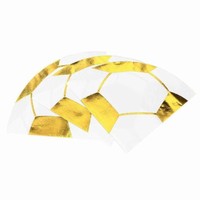UBROUSKY papírové Fotbalový míč metalický zlatý 29x29cm 16ks