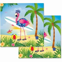 UBROUSKY papírové Plameňák Flamingo 33x33cm 20ks
