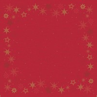 UBRUS papirový Dunicel červený se zlatými hvězdami 84 x 84 cm 1ks