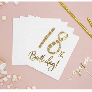 Ubrousky 18.narozeniny bl se zlatm npisem