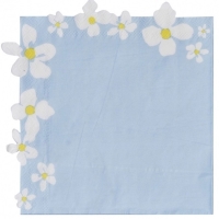 Ubrousky papírové Floral pastelově modré 16 x 16 cm 16 ks
