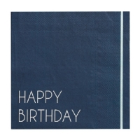 Ubrousky papírové Happy Birthday Navy 16 ks