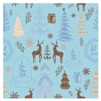 Ubrousky papírové Hello Winter,modré, 33 x 33 cm 20 ks