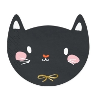 Ubrousky papírové Kočka černá 15 x 13 cm 20 ks