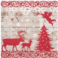 Ubrousky papírové Sob a anděl červené 20 ks