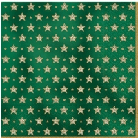 Ubrousky papírové Zelené se zlatými hvězdami 20 ks