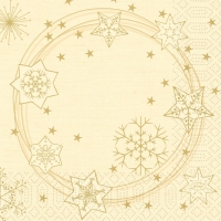 Ubrousky papírové banketové Star Shine Cream 24 x 24 cm 20 ks