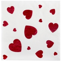 Ubrousky pap�rov� b�l� se srd��ky 33x33cm 10ks