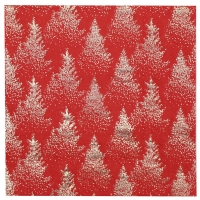 Ubrousky papírové červené se stříbrnými stromečky 33 x 33 cm 20 ks