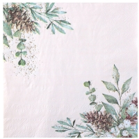 Ubrousky papírové s listy a šiškami 33x33 cm 10 ks