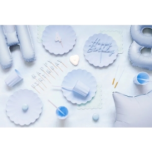 Ubrousky paprov s volnky mlhav modr 33x33 cm 20 ks