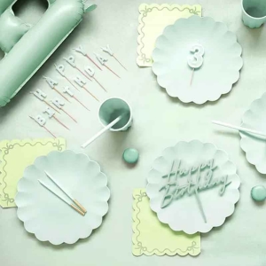 Ubrousky paprov s volnky zelen 33x33 cm 20 ks