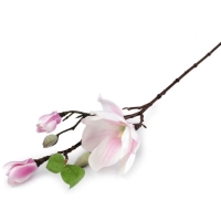 Umělá větvička magnolie růžová 1 ks