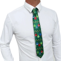 Vánoční kravata saténová zelená