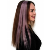 Vlasový příčesek s clip-in hřebínkem fialovo-hnědá