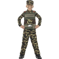 Vojenský maskovací kostým pro chlapce, zelený vel.S
