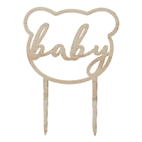 Zápich do dortu dřevěný Baby Medvídek