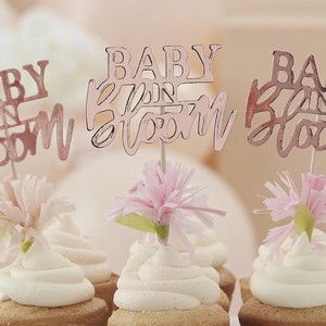 ZÁPICHY na cupcakes Baby in Bloom Rose Gold 12ks