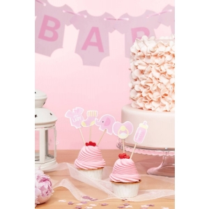 Zpichy na dort a cupcakes Baby Shower Slon rov 5 ks