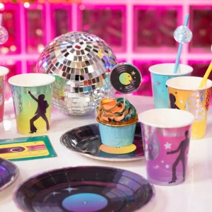 Zpichy na dort Retro Disco 8 ks