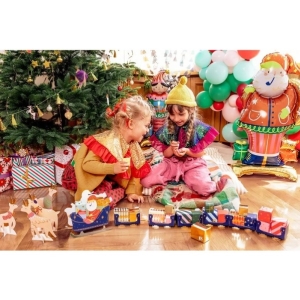 Závěs vánoční stromky, stříbrný, 100 x 245 cm