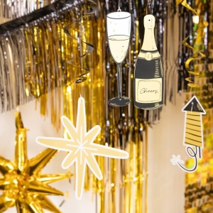 Zvsn dekorace HNY erno-zlat 6ks