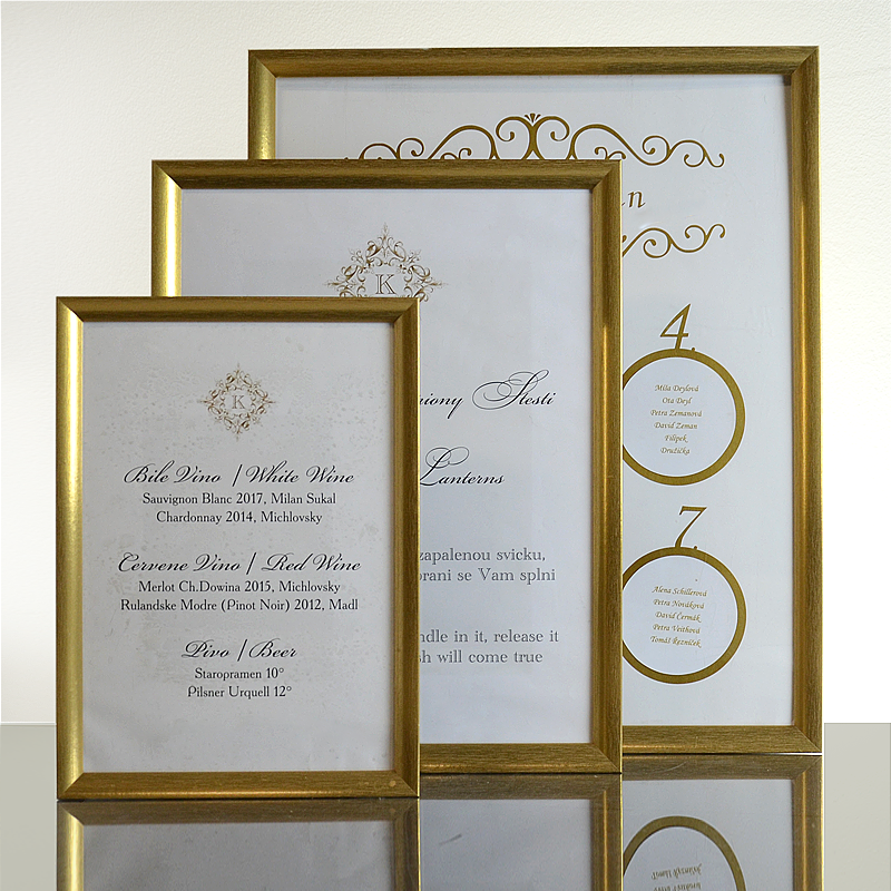 Rámečky zlaté 1 sada po 6 ks