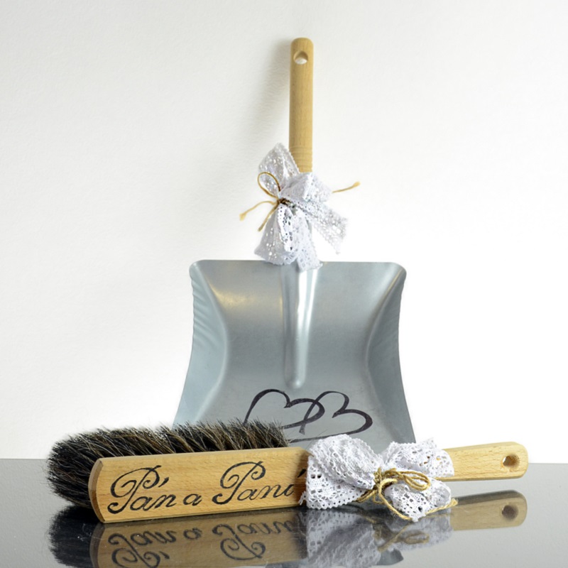 Set smetáček a lopatka s krajkovou mašlí 1 ks