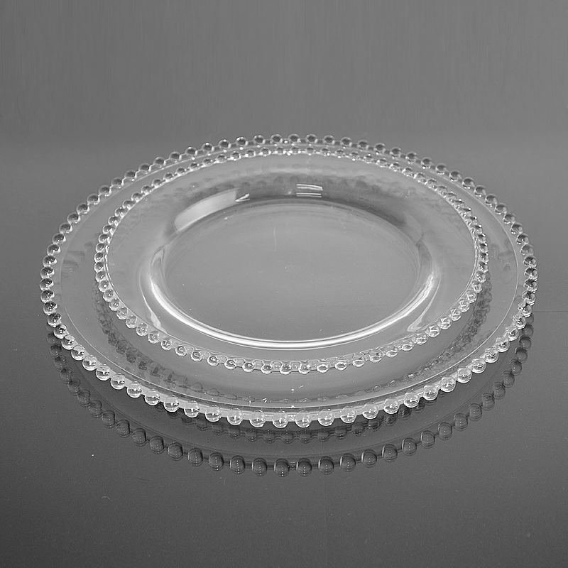 Tal�� sklen�n� Pearl 27 cm a 34 cm - set 6ks tal��� (3x velk� a 3x mal�)