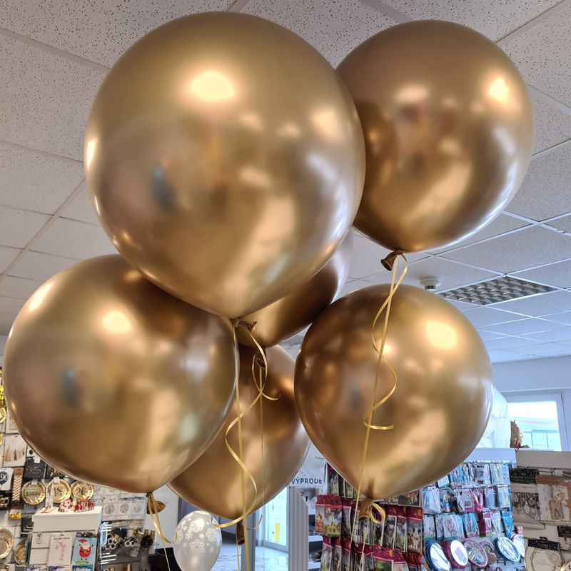 Zlat 60cm balonky chrom