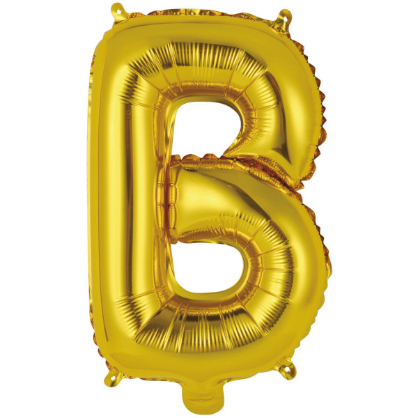 Balónek fóliový mini písmeno B zlaté 42 cm
