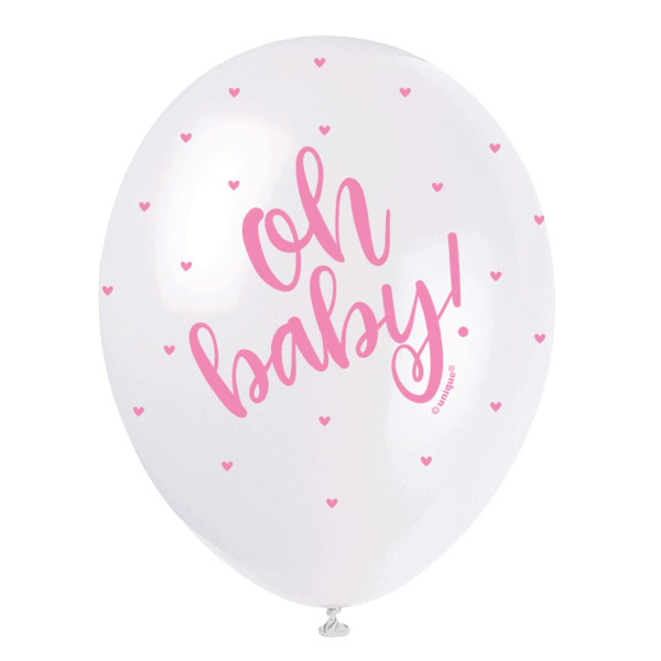 Balónky latexové Baby růžové 30 cm 5 ks