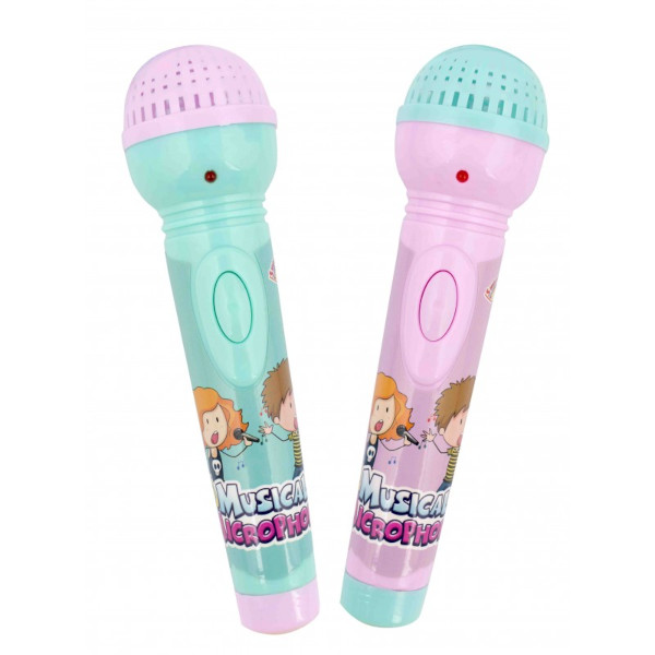 Mikrofon dětský se světelným a zvukovým efektem a cukrovinkou