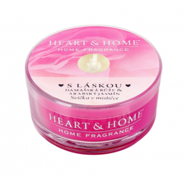 SVÍČKA vonná Heart & Home ve skle 6x 2,5 cm S LÁSKOU