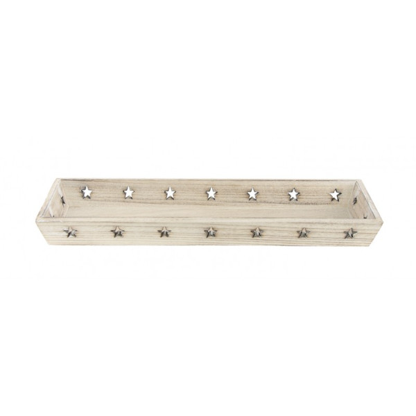 TÁC dřevěný přírodní s hvězdičkami 40 x 11 cm