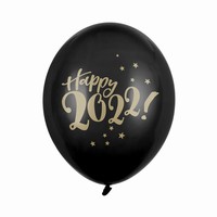 BALÓNKY latexové Happy 2022! černé 30cm 50ks