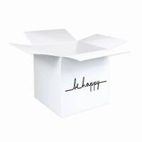 Krabice papírová na balónky s nápisem Be Happy 65x65x65 cm