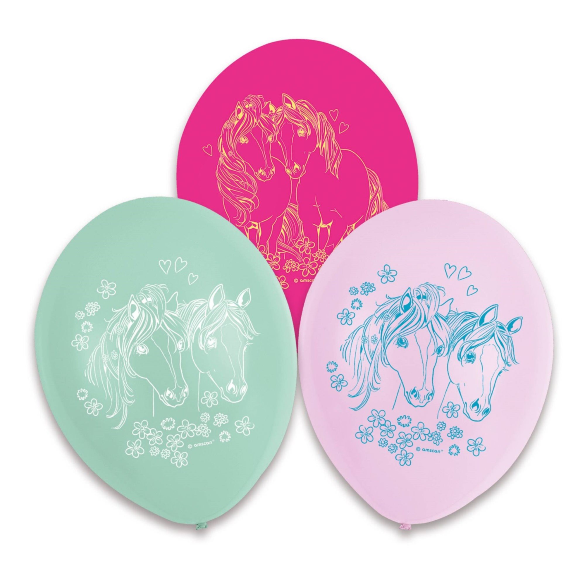 Balónky latexové Krásní koně 22,8 cm 6 ks