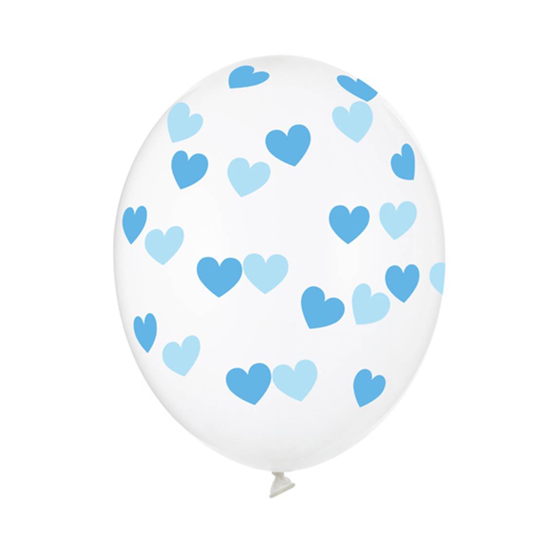 Balónky průhledné modrá srdce 50 ks