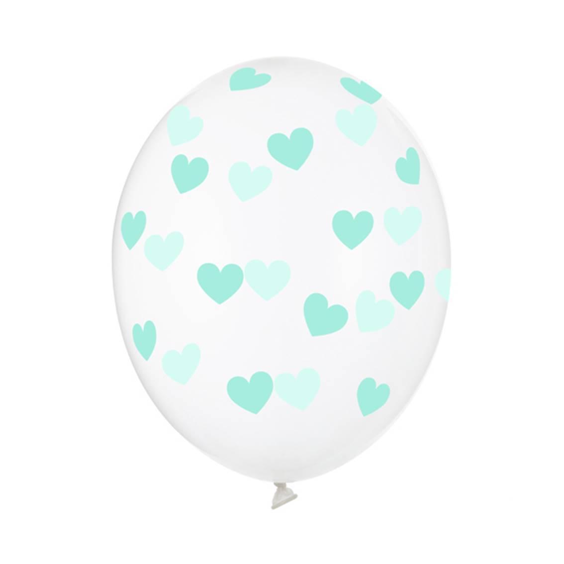 Balónky průhledné zelená Srdce 50 ks